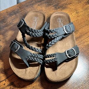 White Mountain Black Braided Sandals - Womens 8